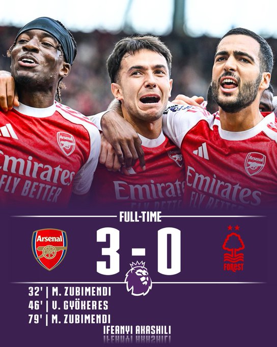 arsenal f.c. vs nottingham forest timeline