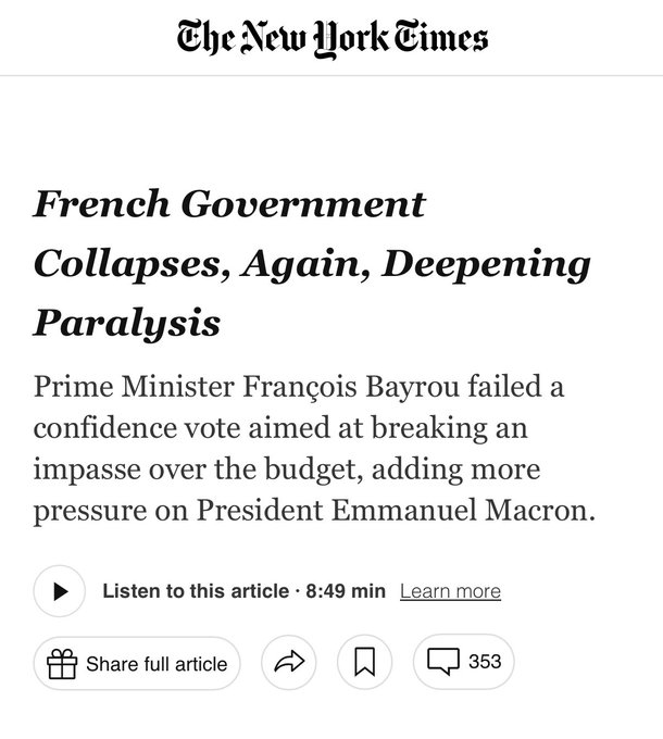 french government collapses