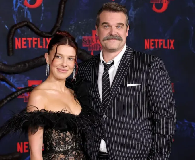 Millie Bobby Brown and David Harbour