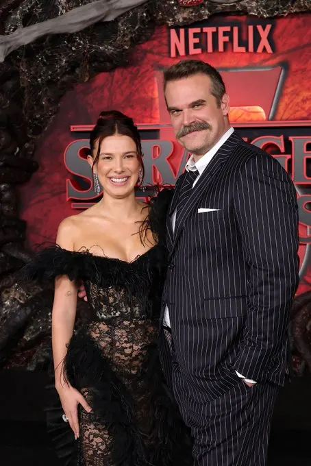 Millie Bobby Brown and David Harbour