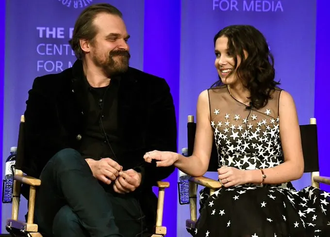 Millie Bobby Brown and David Harbour