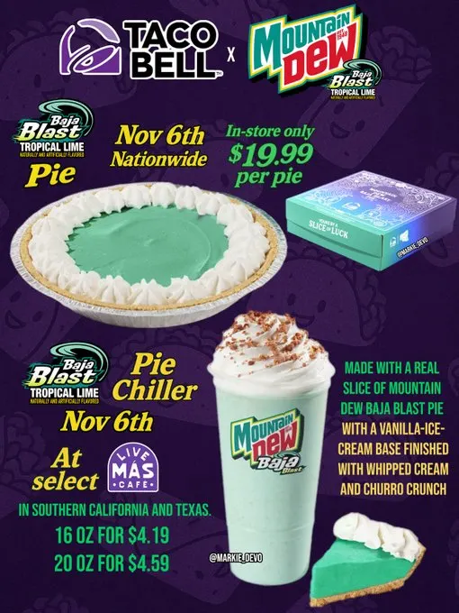 Taco Bell Baja Blast Pie
